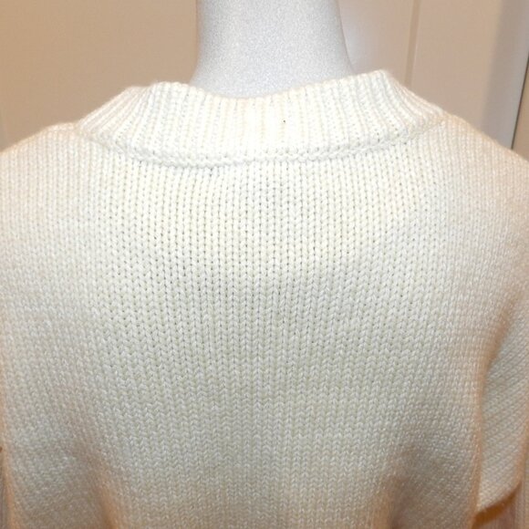 Demylee New York Peyton Wool Cotton Blend Knit Ivory Cream Cardigan Sweater XS - Picture 9 of 15